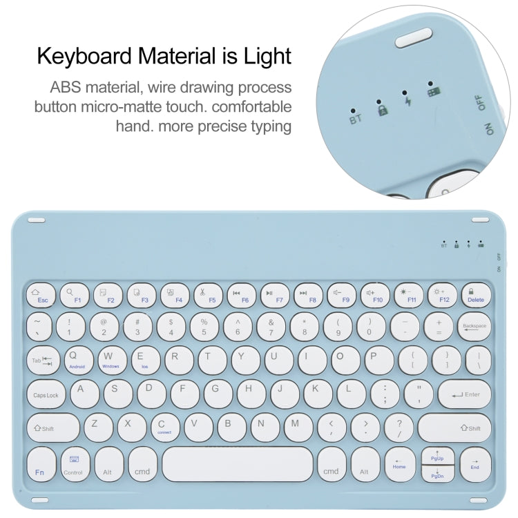 For Huawei MatePad Air 11.5 Round Button Bluetooth Keyboard Rotatable Holder Leather Case(Sky Blue)