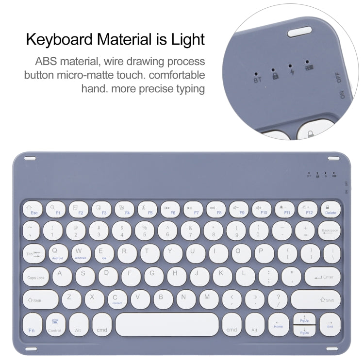 For Huawei MatePad Air 11.5 Round Button Bluetooth Keyboard Rotatable Holder Leather Case(Lavender Purple)