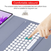 For Huawei MatePad Air 11.5 Round Button Bluetooth Keyboard Rotatable Holder Leather Case(Lavender Purple)