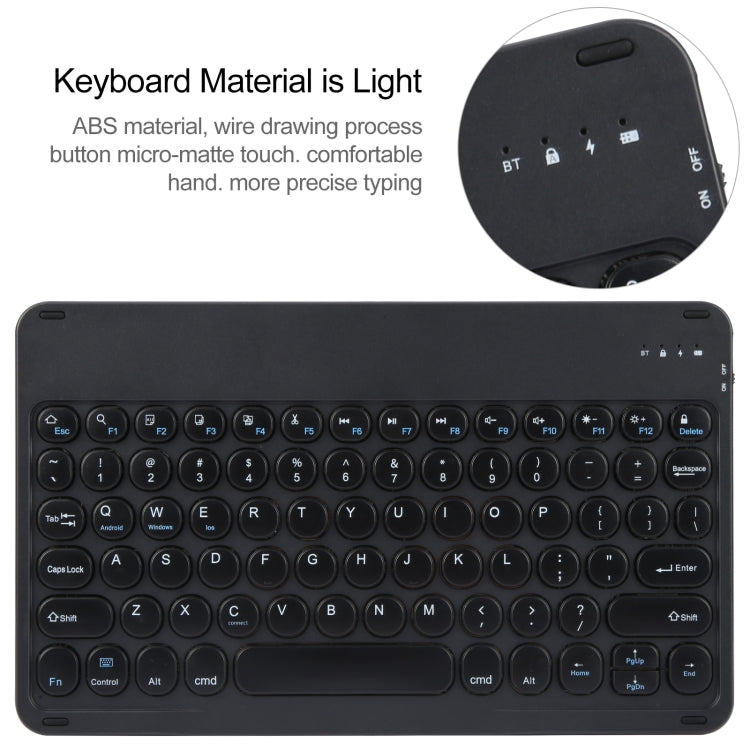For Huawei MatePad Air 11.5 Round Button Bluetooth Keyboard Rotatable Holder Leather Case(Black)