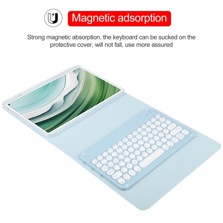 For Huawei MatePad Pro 11 2024 / 2022 Round Button Bluetooth Keyboard Rotatable Holder Leather Case(Sky Blue)