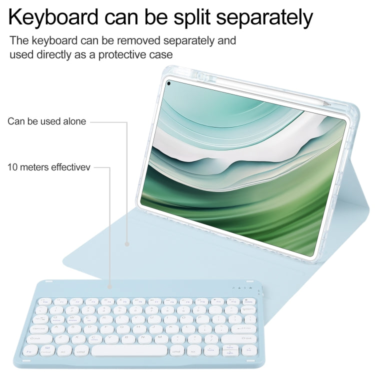 For Huawei MatePad Pro 11 2024 / 2022 Round Button Bluetooth Keyboard Rotatable Holder Leather Case(Sky Blue)