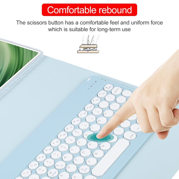 For Huawei MatePad Pro 11 2024 / 2022 Round Button Bluetooth Keyboard Rotatable Holder Leather Case(Sky Blue)
