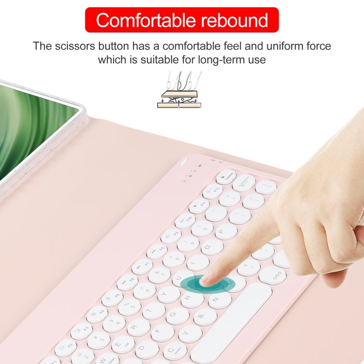 For Huawei MatePad Pro 11 2024 / 2022 Round Button Bluetooth Keyboard Rotatable Holder Leather Case(Rose Gold)