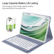 For Huawei MatePad Pro 11 2024 / 2022 Round Button Bluetooth Keyboard Rotatable Holder Leather Case(Lavender Purple)