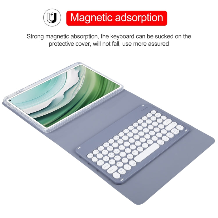 For Huawei MatePad Pro 11 2024 / 2022 Round Button Bluetooth Keyboard Rotatable Holder Leather Case(Lavender Purple)