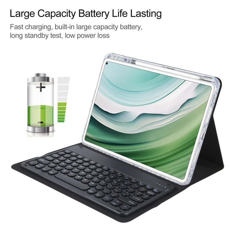 For Huawei MatePad Pro 11 2024 / 2022 Round Button Bluetooth Keyboard Rotatable Holder Leather Case(Black)