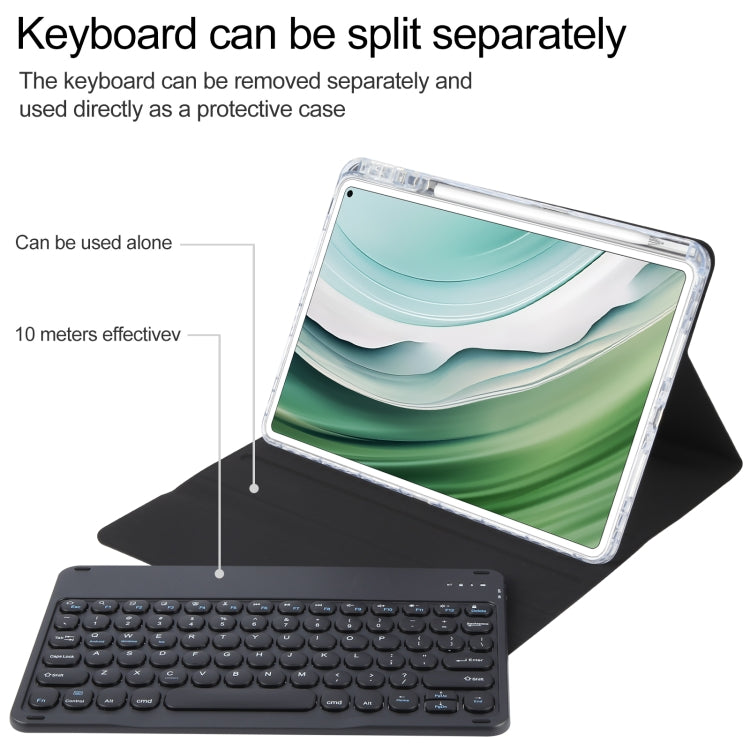 For Huawei MatePad Pro 11 2024 / 2022 Round Button Bluetooth Keyboard Rotatable Holder Leather Case(Black)