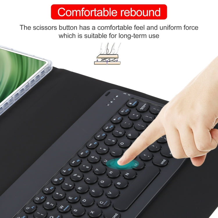 For Huawei MatePad Pro 11 2024 / 2022 Round Button Bluetooth Keyboard Rotatable Holder Leather Case(Black)
