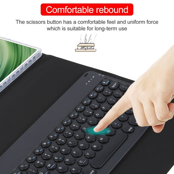 For Huawei MatePad Pro 11 2024 / 2022 Round Button Bluetooth Keyboard Rotatable Holder Leather Case(Black)