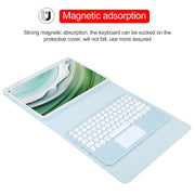 For Huawei MatePad Pro 11 2024 / 2022 Round Button Bluetooth Keyboard Rotatable Holder Leather Case with Touchpad(Sky Blue)