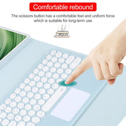 For Huawei MatePad Pro 11 2024 / 2022 Round Button Bluetooth Keyboard Rotatable Holder Leather Case with Touchpad(Sky Blue)