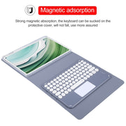 For Huawei MatePad Pro 11 2024 / 2022 Round Button Bluetooth Keyboard Rotatable Holder Leather Case with Touchpad(Lavender Purple)