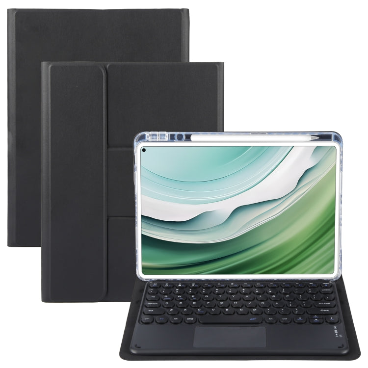 For Huawei MatePad Pro 11 2024 / 2022 Round Button Bluetooth Keyboard Rotatable Holder Leather Case with Touchpad(Black)
