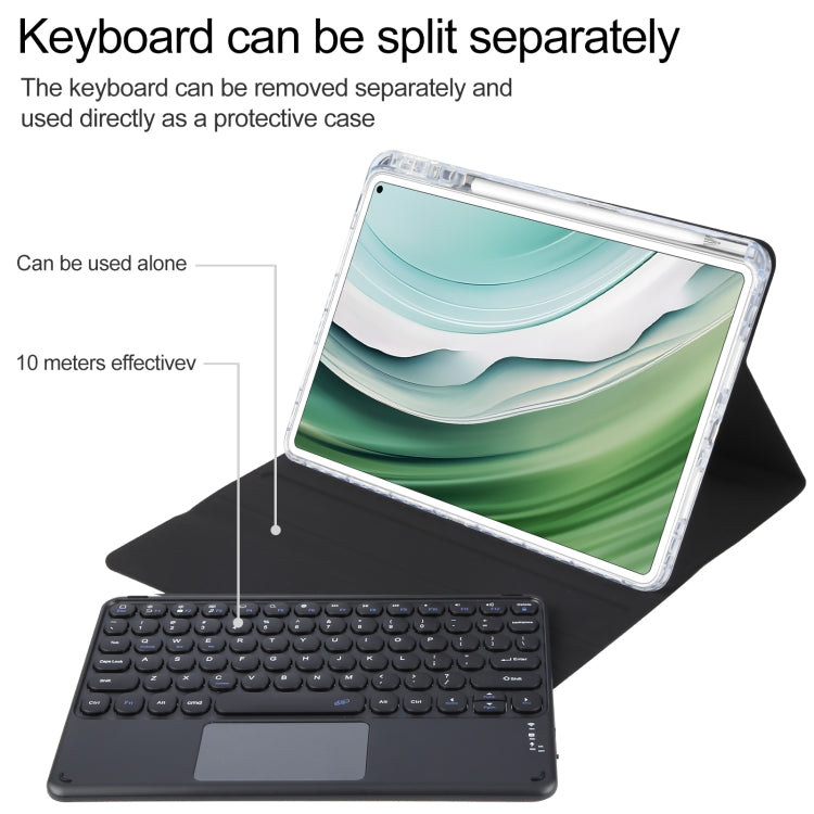 For Huawei MatePad Pro 11 2024 / 2022 Round Button Bluetooth Keyboard Rotatable Holder Leather Case with Touchpad(Black)