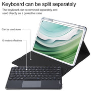 For Huawei MatePad Pro 11 2024 / 2022 Round Button Bluetooth Keyboard Rotatable Holder Leather Case with Touchpad(Black)