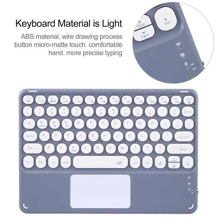 For Huawei MatePad Air 11.5 Round Button Bluetooth Keyboard Rotatable Holder Leather Case with Touchpad(Lavender Purple)