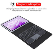 For Huawei MatePad Air 11.5 Round Button Bluetooth Keyboard Rotatable Holder Leather Case with Touchpad(Black)