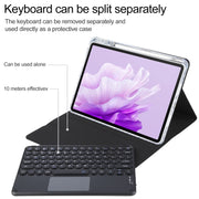For Huawei MatePad Air 11.5 Round Button Bluetooth Keyboard Rotatable Holder Leather Case with Touchpad(Black)