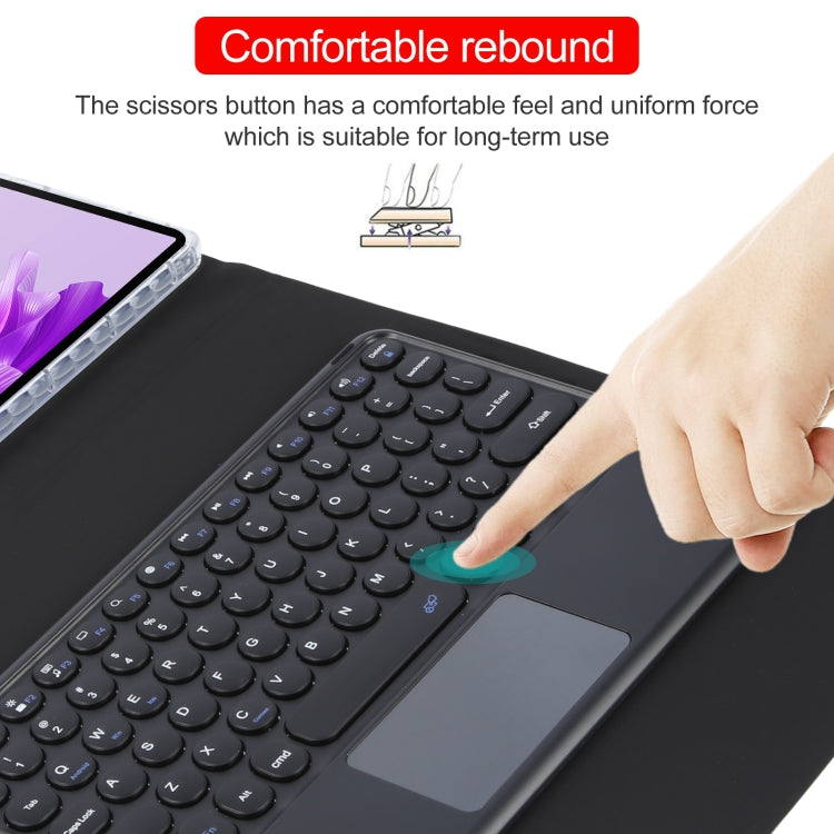 For Huawei MatePad Air 11.5 Round Button Bluetooth Keyboard Rotatable Holder Leather Case with Touchpad(Black)