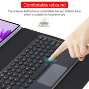 For Huawei MatePad Air 11.5 Round Button Bluetooth Keyboard Rotatable Holder Leather Case with Touchpad(Black)