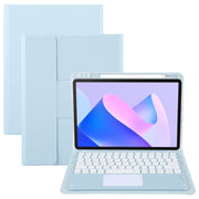 For Huawei MatePad 11 2023 / 2021 Round Button Bluetooth Keyboard Rotatable Holder Leather Case with Touchpad(Sky Blue)