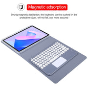 For Huawei MatePad 11 2023 / 2021 Round Button Bluetooth Keyboard Rotatable Holder Leather Case with Touchpad(Lavender Purple)