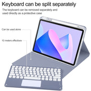 For Huawei MatePad 11 2023 / 2021 Round Button Bluetooth Keyboard Rotatable Holder Leather Case with Touchpad(Lavender Purple)
