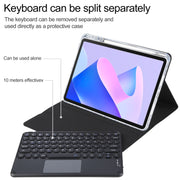 For Huawei MatePad 11 2023 / 2021 Round Button Bluetooth Keyboard Rotatable Holder Leather Case with Touchpad(Black)