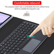 For Huawei MatePad 11 2023 / 2021 Round Button Bluetooth Keyboard Rotatable Holder Leather Case with Touchpad(Black)