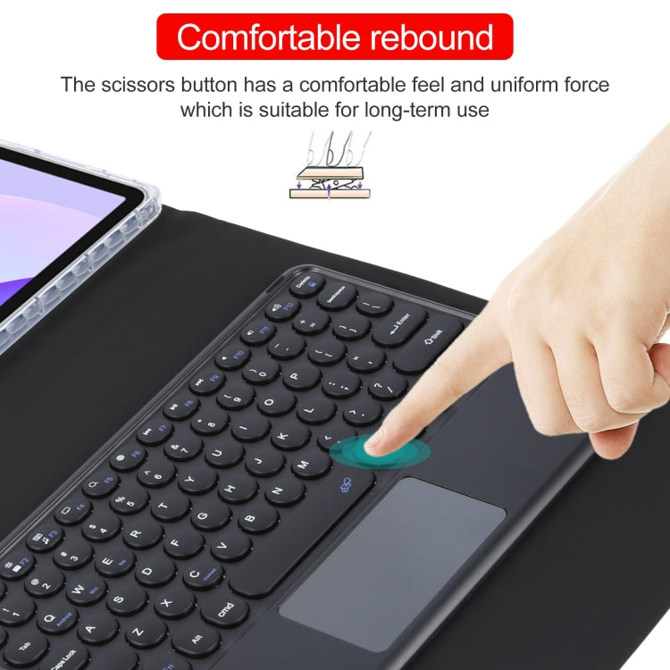 For Huawei MatePad 11 2023 / 2021 Round Button Bluetooth Keyboard Rotatable Holder Leather Case with Touchpad(Black)