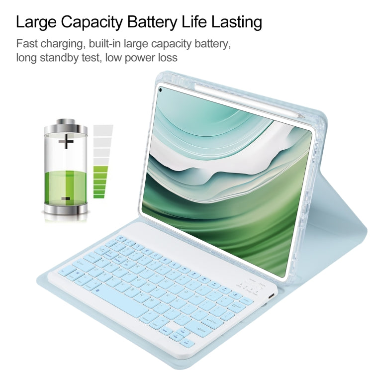 For Huawei MatePad Pro 11 2024 / 2022 Square Button Bluetooth Keyboard Rotatable Holder Leather Case(Sky Blue)