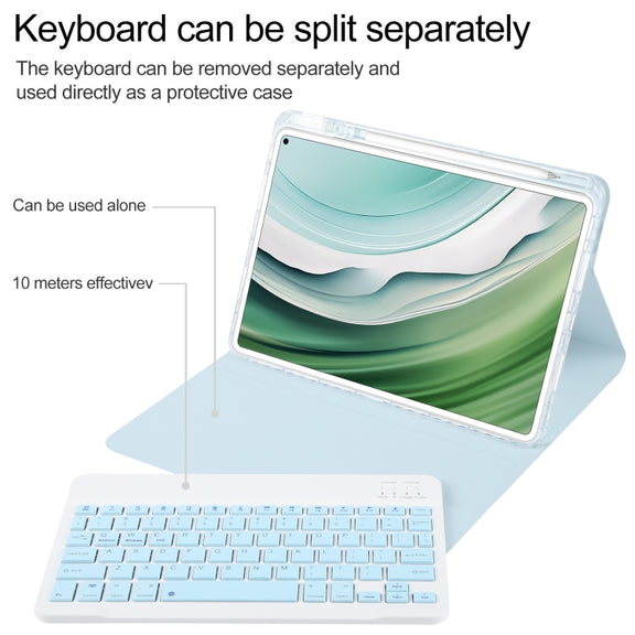 For Huawei MatePad Pro 11 2024 / 2022 Square Button Bluetooth Keyboard Rotatable Holder Leather Case(Sky Blue)