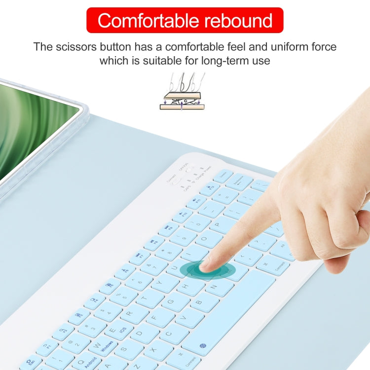 For Huawei MatePad Pro 11 2024 / 2022 Square Button Bluetooth Keyboard Rotatable Holder Leather Case(Sky Blue)