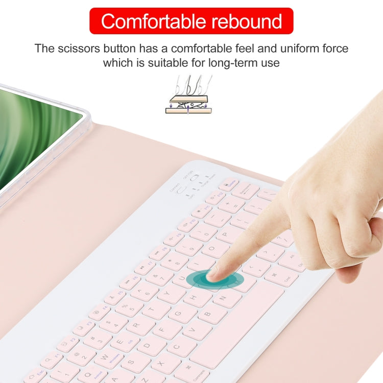 For Huawei MatePad Pro 11 2024 / 2022 Square Button Bluetooth Keyboard Rotatable Holder Leather Case(Rose Gold)