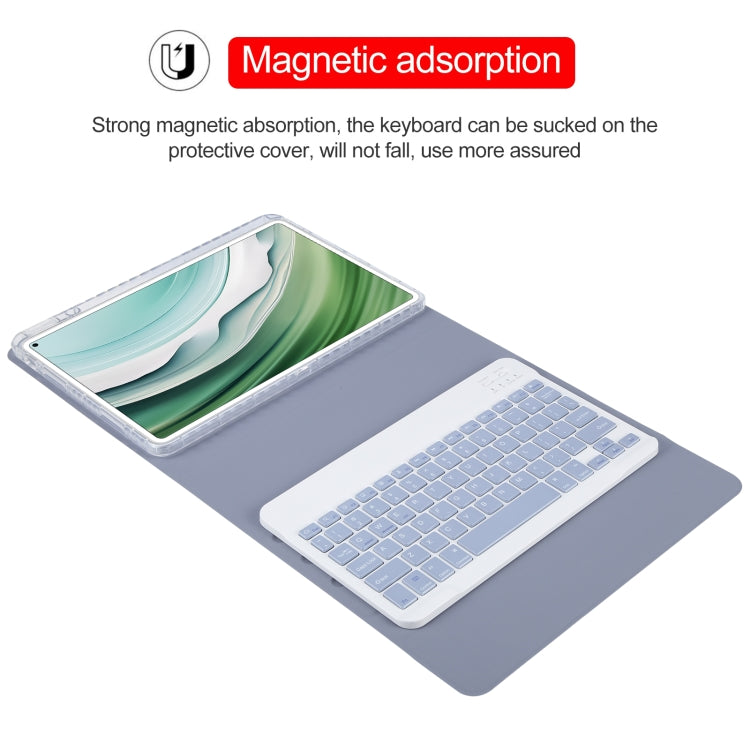 For Huawei MatePad Pro 11 2024 / 2022 Square Button Bluetooth Keyboard Rotatable Holder Leather Case(Lavender Purple)