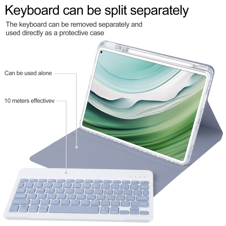 For Huawei MatePad Pro 11 2024 / 2022 Square Button Bluetooth Keyboard Rotatable Holder Leather Case(Lavender Purple)