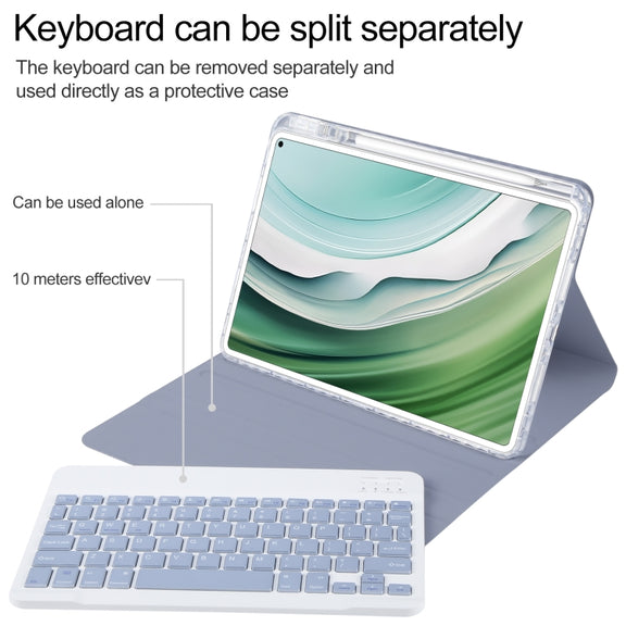 For Huawei MatePad Pro 11 2024 / 2022 Square Button Bluetooth Keyboard Rotatable Holder Leather Case(Lavender Purple)