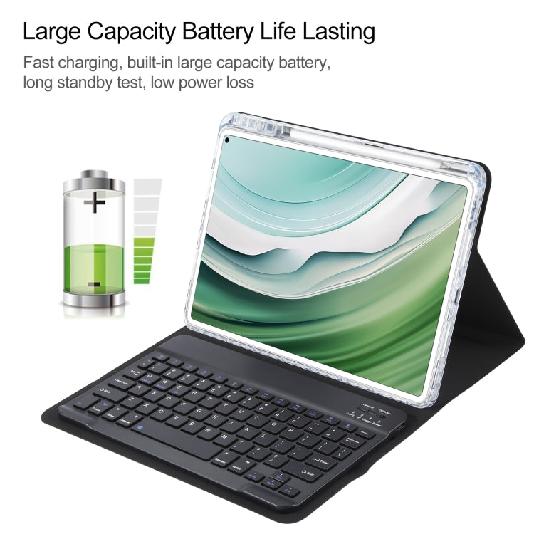 For Huawei MatePad Pro 11 2024 / 2022 Square Button Bluetooth Keyboard Rotatable Holder Leather Case(Black)