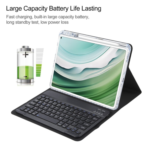 For Huawei MatePad Pro 11 2024 / 2022 Square Button Bluetooth Keyboard Rotatable Holder Leather Case(Black)
