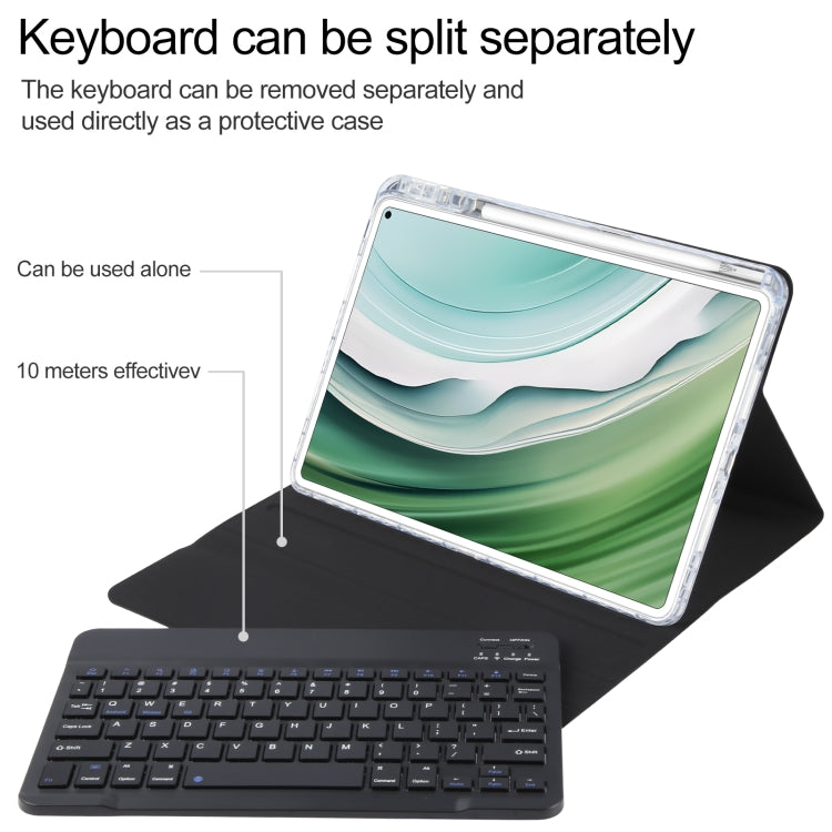 For Huawei MatePad Pro 11 2024 / 2022 Square Button Bluetooth Keyboard Rotatable Holder Leather Case(Black)