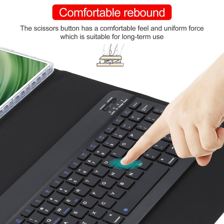 For Huawei MatePad Pro 11 2024 / 2022 Square Button Bluetooth Keyboard Rotatable Holder Leather Case(Black)