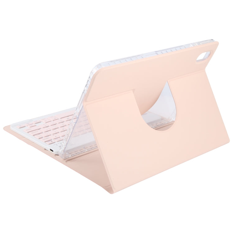For Huawei MatePad Air 11.5 Square Button Bluetooth Keyboard Rotatable Holder Leather Case(Rose Gold)