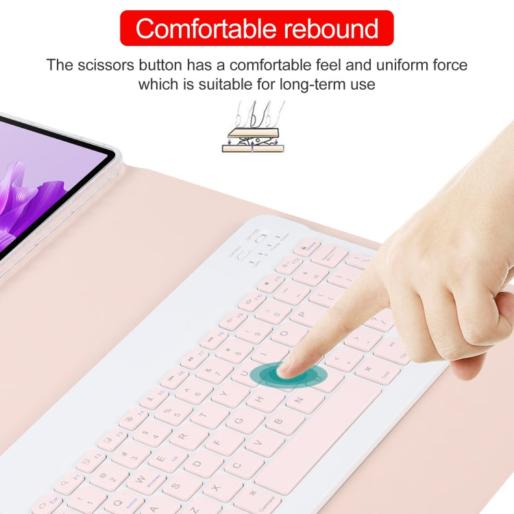 For Huawei MatePad Air 11.5 Square Button Bluetooth Keyboard Rotatable Holder Leather Case(Rose Gold)
