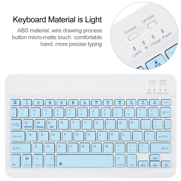 For Huawei MatePad 11 2023 / 2021 Square Button Bluetooth Keyboard Rotatable Holder Leather Case(Sky Blue)