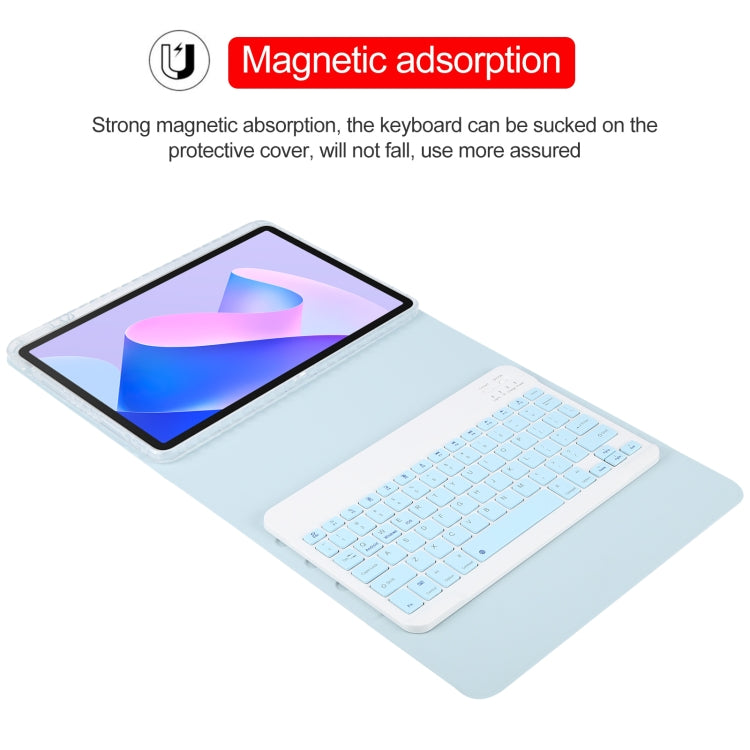For Huawei MatePad 11 2023 / 2021 Square Button Bluetooth Keyboard Rotatable Holder Leather Case(Sky Blue)