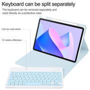 For Huawei MatePad 11 2023 / 2021 Square Button Bluetooth Keyboard Rotatable Holder Leather Case(Sky Blue)