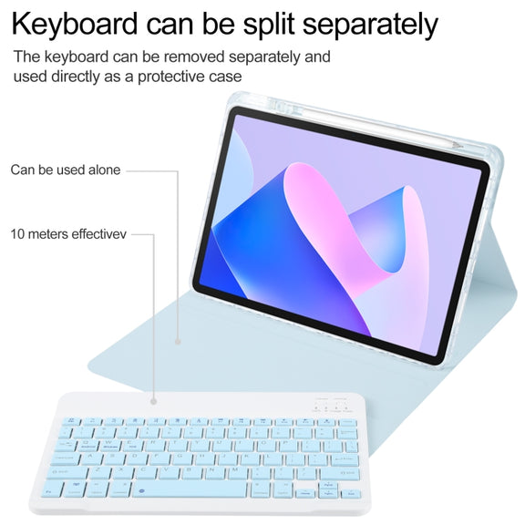 For Huawei MatePad 11 2023 / 2021 Square Button Bluetooth Keyboard Rotatable Holder Leather Case(Sky Blue)