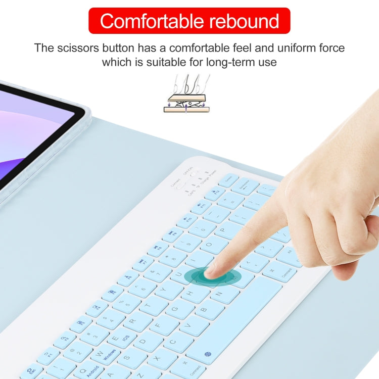 For Huawei MatePad 11 2023 / 2021 Square Button Bluetooth Keyboard Rotatable Holder Leather Case(Sky Blue)