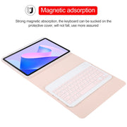 For Huawei MatePad 11 2023 / 2021 Square Button Bluetooth Keyboard Rotatable Holder Leather Case(Rose Gold)